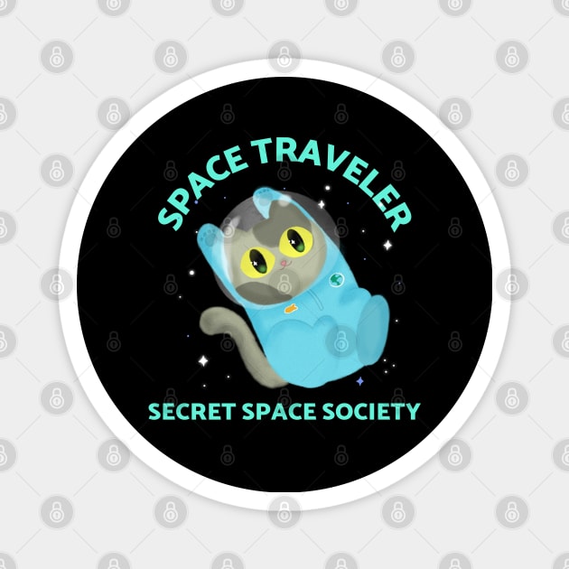 Space Traveler, Secret Space Society Magnet by Sanworld